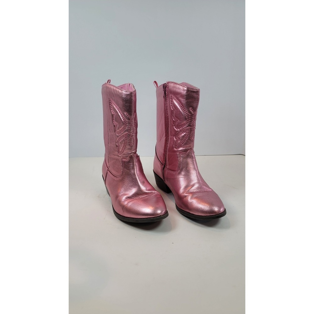 Old Navy Womens Sz 4 Pink Metallic Arizona Embroidered Western Boots